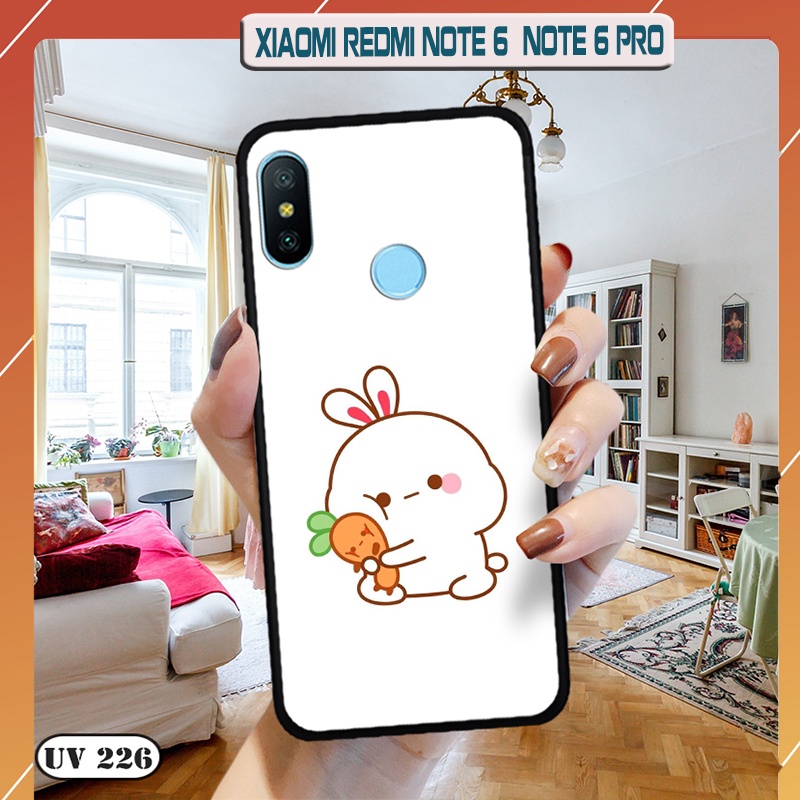 Ốp lưng nhám in hình 3D Xiaomi Redmi Note 6 / Note 6 Pro