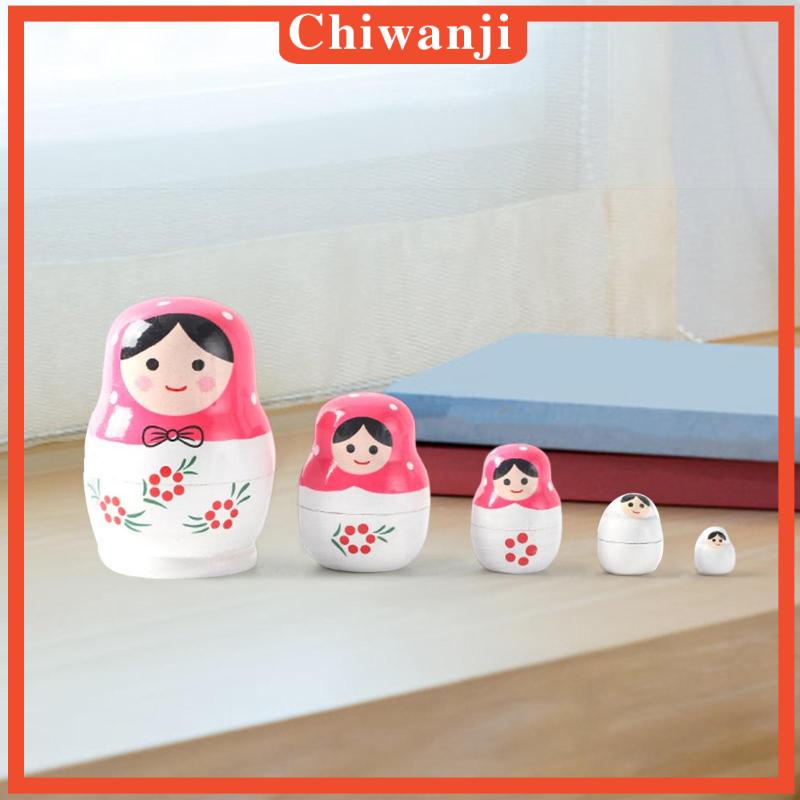 Bộ 5 Búp Bê Nga Bằng Gỗ Dùng Trang Trí Tiệc