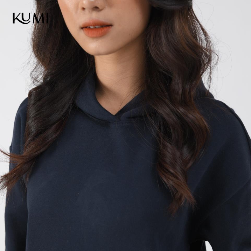 Áo Hoodie Nữ Dài Tay Có Mũ Chất Nỉ Bông Cao Cấp Kumi, Áo Nỉ Nữ Basic Có Mũ Thời Trang Trẻ Trung Năng Động - Xanh Than | BigBuy360 - bigbuy360.vn