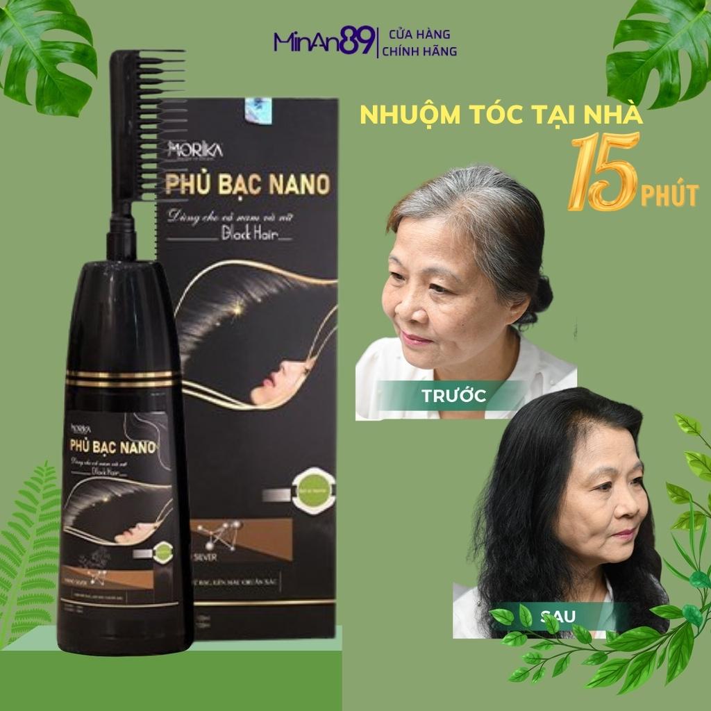 Thuốc Gội Nhuộm Tóc Tại Nhà Morika Có Lược Black Hair 200ml - Phủ Bạc Thảo Dược Màu Đen, Nâu Đều Màu Nhanh Chóng