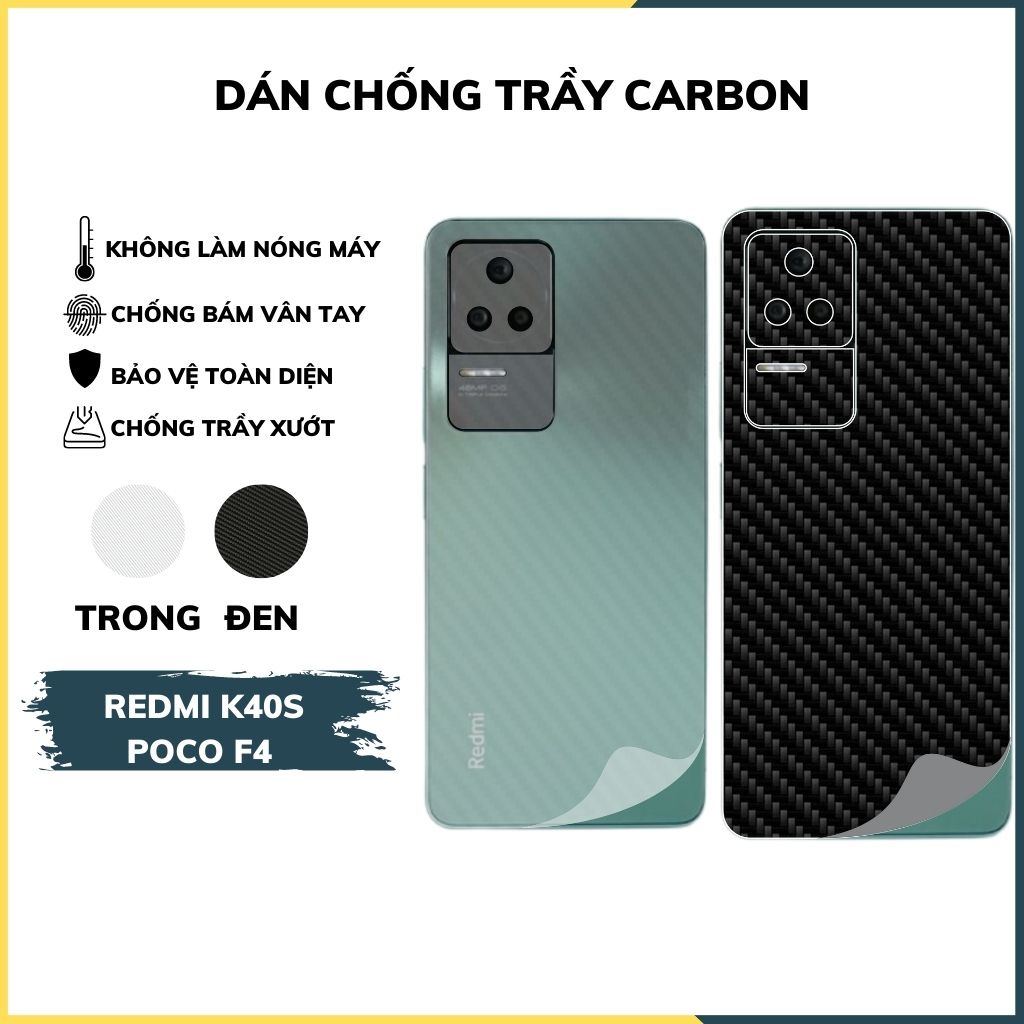 Miếng dán carbon k40s, poco f4 chống trầy mặt lưng chống vân tay bảo vệ camera phụ kiện điện thoại huỳnh tân store