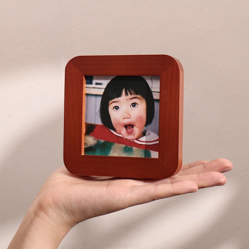 Khung Ảnh Để Bàn Hình Vuông 2 Inch Mini Bằng Gỗ