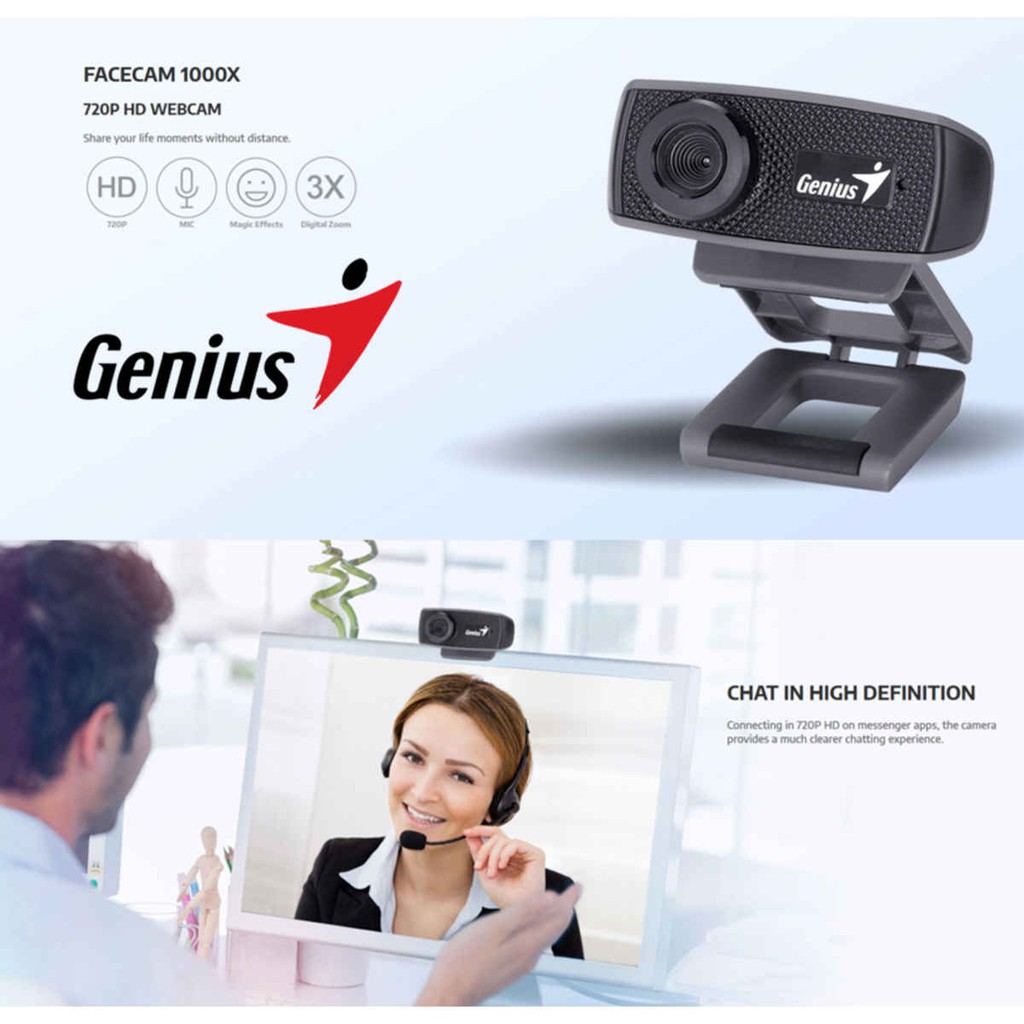Webcam Genius Facecam 1000x Kèm Mic Cho Pc / Laptop