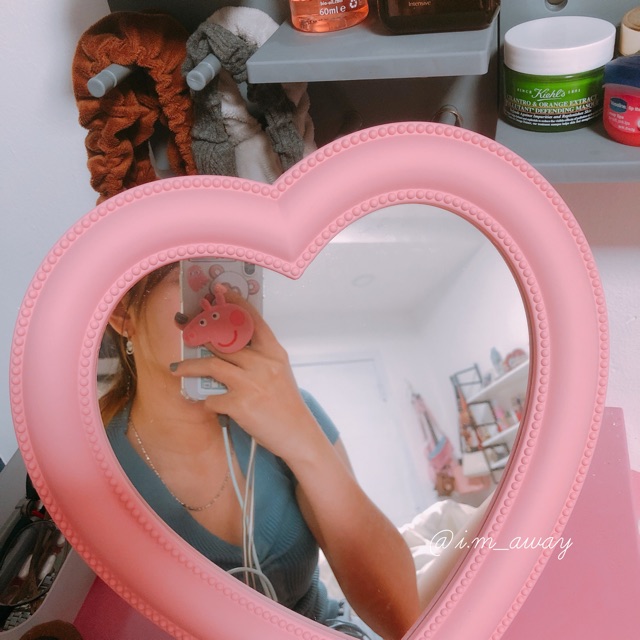 Gương Để Bàn Trái Tim Hồng 💗 Có móc treo tường