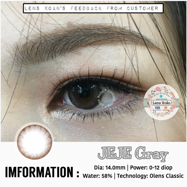 Áp tròng JEJE GRAY- OLENS ( LENS XOẮN): XÁM TRONG TỰ NHIÊN