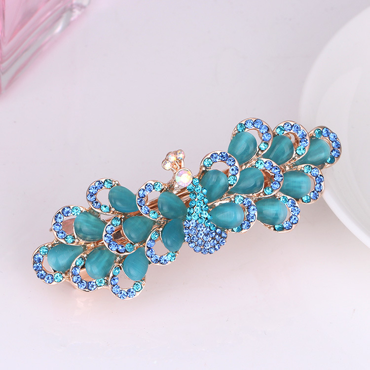 Kẹp Tóc Hình Chú Công Đính Đá Thời Trang Cho Nữ Vận chuyển thả