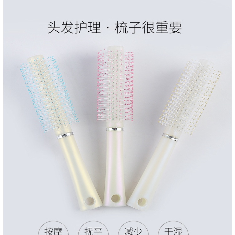 Lược Lăn Chải Tóc Tạo Kiểu Xoăn Đính Ngọc Trai Dành Cho Salon