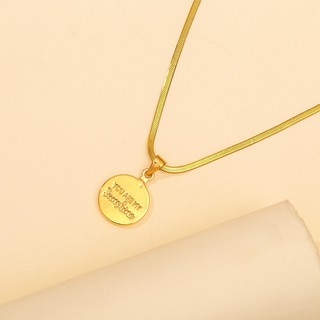 Dây chuyền NEULRY mặt tròn khắc chữ You Are My Sunshine dễ thương