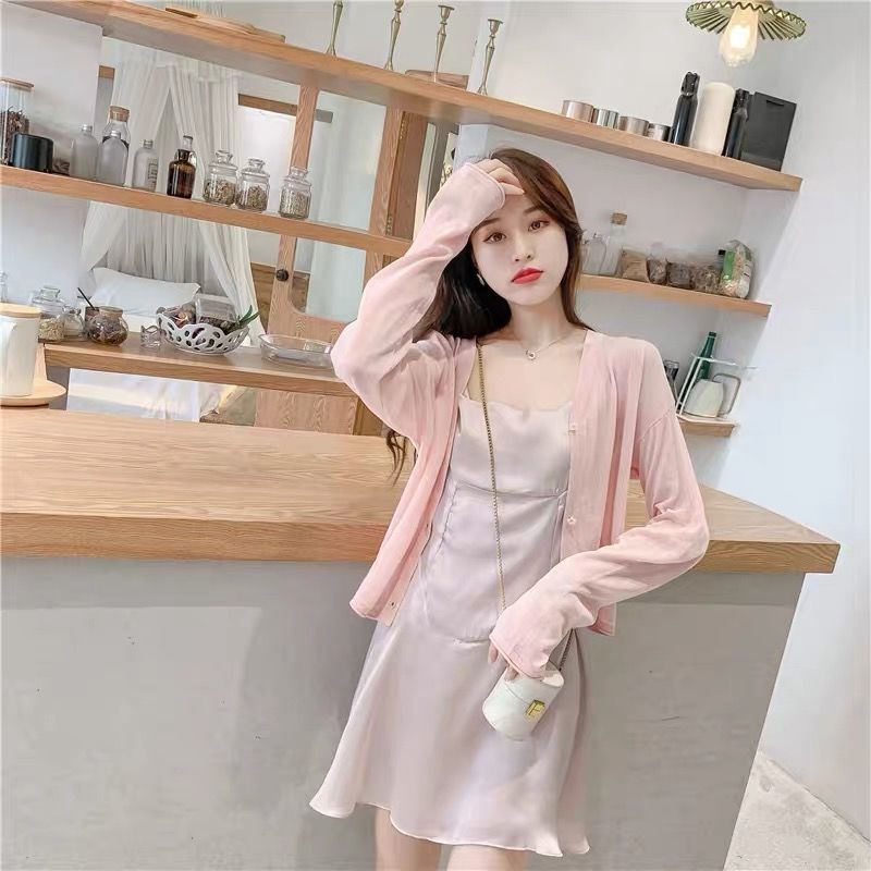 Áo Khoác cardigan Dệt Kim Mỏng Dáng Ngắn Chống Nắng Thời Trang Mùa Hè Cho Nữ
