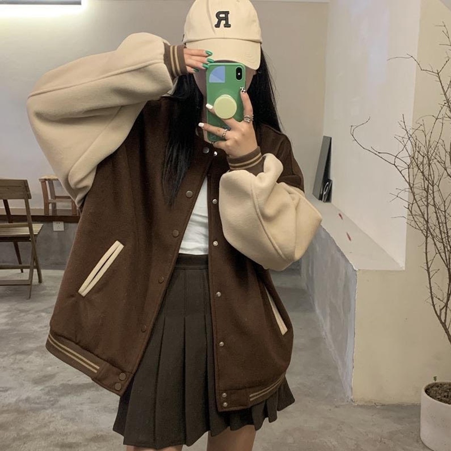 Áo Bomber Varsity Nam Nữ Nỉ Mặc Thoải Mái Và Ấm Áp Thời Trang Hot Trend