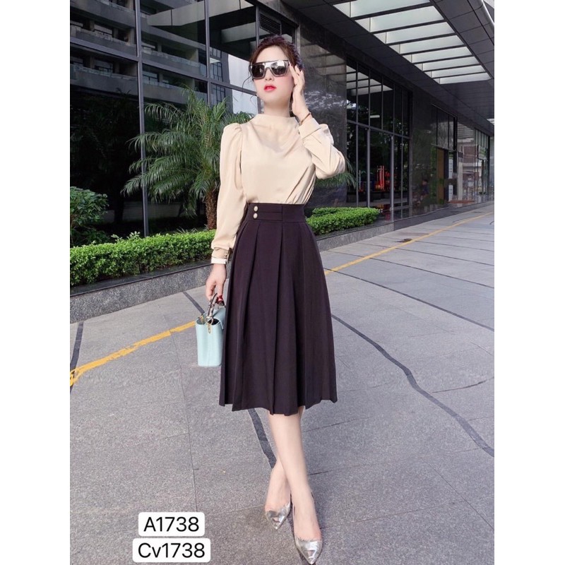 [Mã WA1212 hoàn 10k xu đơn 50k] BÁN SỈ ÁO SƠ MI LỤA ĐÍNH CÚC VAI MÀU BE CHO NỮ | BigBuy360 - bigbuy360.vn