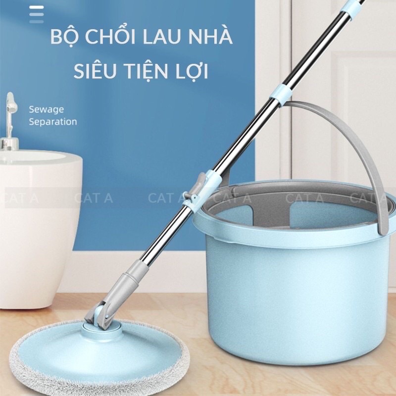 xô lau nhà 360* sieu tiện lợi lau sạch gấp nhiều lần sô lau thường tặng kèm 1 bông lau