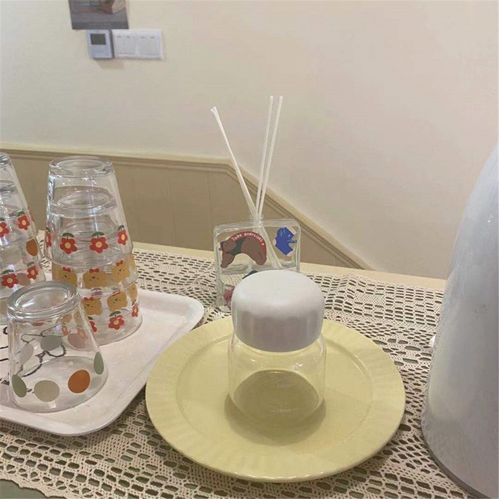 Bình Nước Mini 220ml Kèm Ống Hút Chống Rò Rỉ Họa Tiết Trái Tim Dễ Thương Cho Nữ
