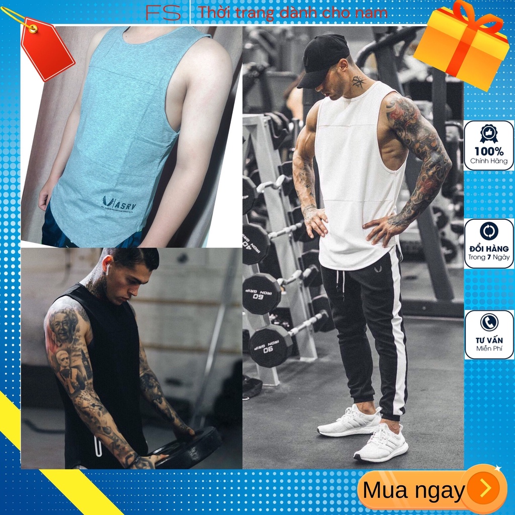 Áo Tanktop Thể Thao Tập Gym Cá Tính, Chất Liệu Thun Mềm Mại Co Giãn Tốt, 3 Màu Lựa Chọn