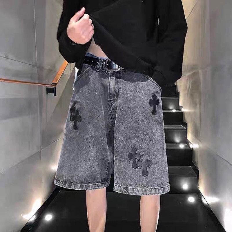 quần short jean unisex,thiết kế thêu hình Taga 2 màu