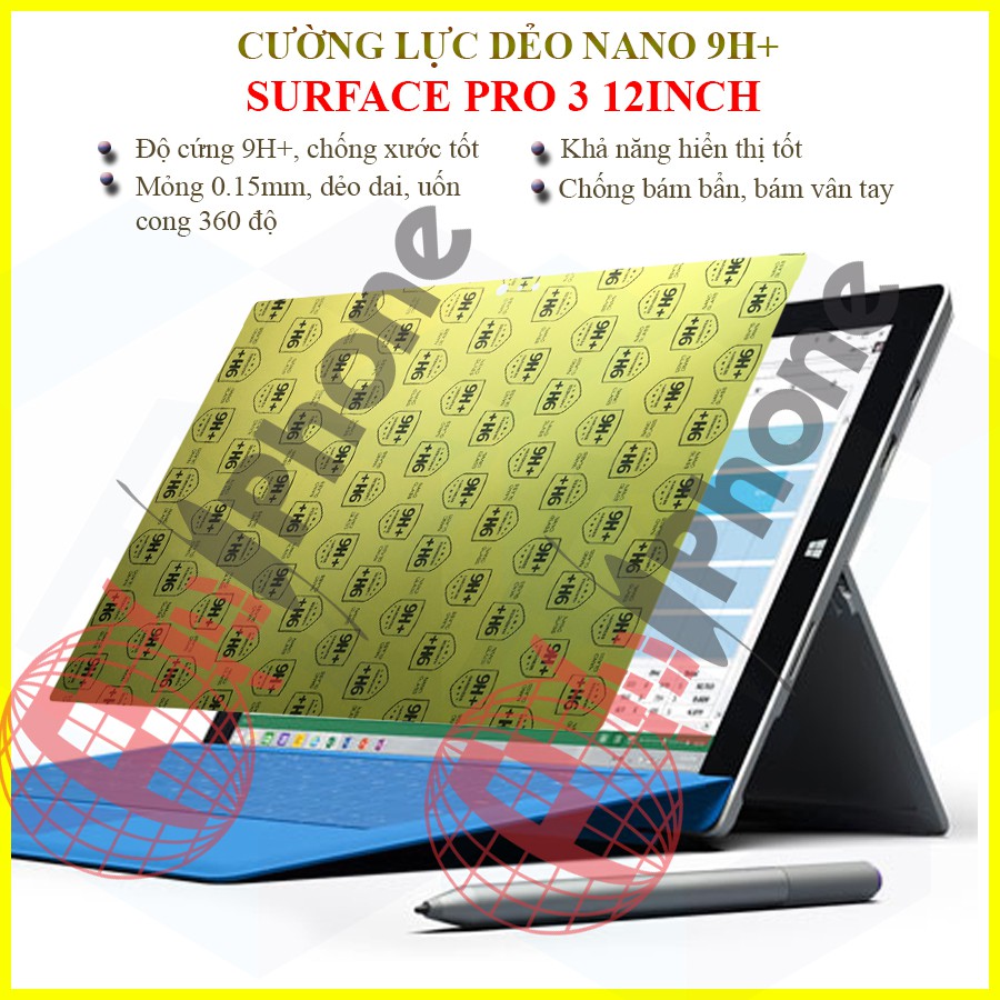 Dán cường lực dẻo nano trong hoặc nhám cho Surface Pro 3 (12 inch) - Dán Tablet
