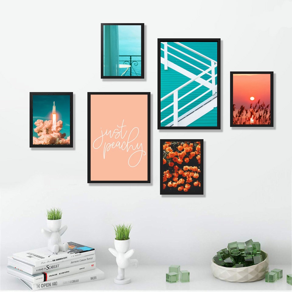 Set 6 tranh treo tường SUN RISE đã có khung