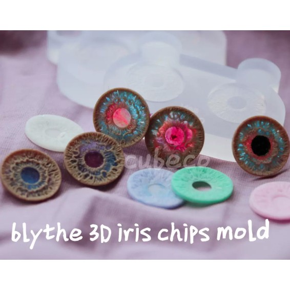 Khuôn silicone trong dẻo dùng để đổ resin làm mắt búp bê Blythe 14mm kiểu tự nhiên