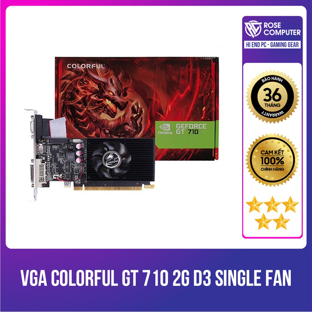 VGA Colorful GT 710 2G D3 Single Fan (GT710-2GD3-V), hàng chính hãng, giá tốt