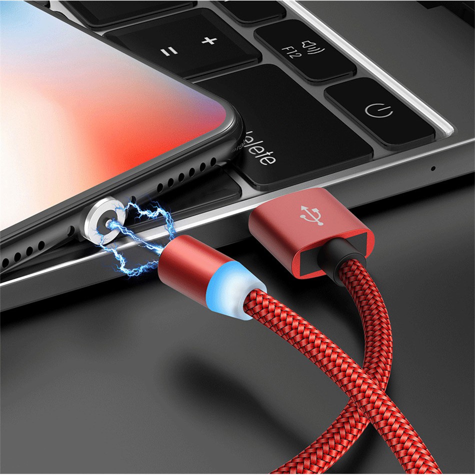 Cáp sạc nhanh / Đầu cắm từ tính USB-C Type C / Ios / Micro USB 360