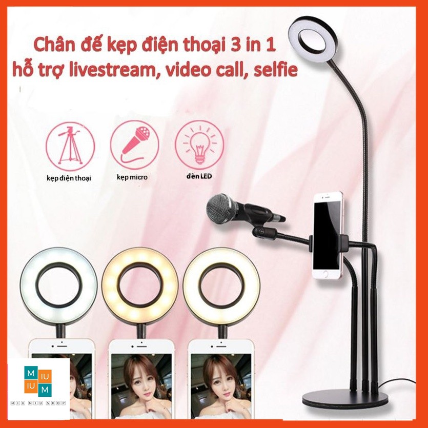 Bộ LiveStream Đa Năng 3 Trong 1 Có Đèn Led Trợ Sáng Cao Cấp HÀNG ĐẸP HÀNG TỐT | WebRaoVat - webraovat.net.vn