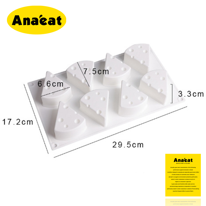 Khuôn ANAEAT bằng silicon chống dính làm socola/mousse/bánh tráng miệng hình phô mai