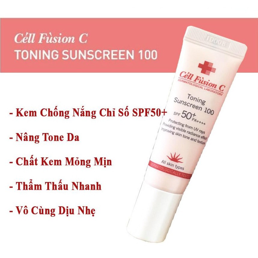 [ Chính hãng ] Kem Chống Nắng Cell Fusion C Laser Sunscreen 100 SPF50+ PA +++ ( Màu Đỏ) 10ml