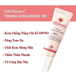 Kem Chống Nắng Cell Fusion C Sunscreen Nâng Tone vỏ hồng 50ml, giúp da hồng hào như trang điểm