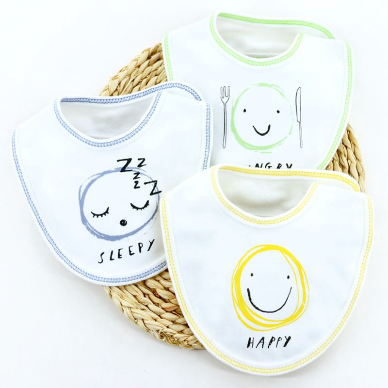 Set 3 Yếm Ăn Cotton Xinh Xắn Dành Cho Bé