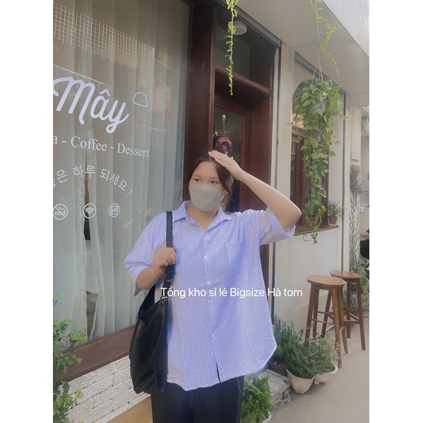 Áo sơ mi ngắn tay xốp bigsize form rộng thoải mái freesize v1 125