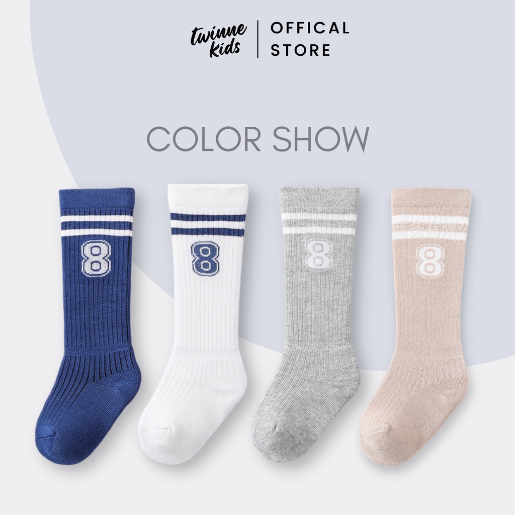 Tất bé sơ sinh, tất dài, tất cao cổ bé trai / bé gái, tất thể thao dài chất liệu cotton phụ kiện trẻ em sơ sinh 0-3
