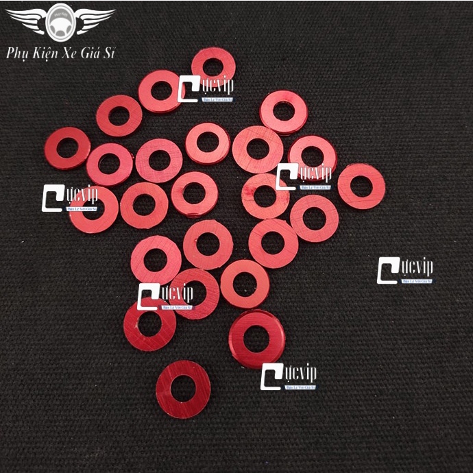 [Sale Khủng] Combo 17 Con Lông Đền Đỏ Nhôm CNC 6Li Gắn Ốc Lốc Máy Xe Sirius Xăng Cơ 5232