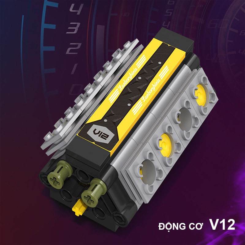 Đồ Chơi Lắp Ráp Kiểu Lego Mô Hình Siêu Xe Điều Khiển Từ Xa RC LAMBORGHINI LAMBO V12 VISION GT Với 2527 Mảnh Ghép