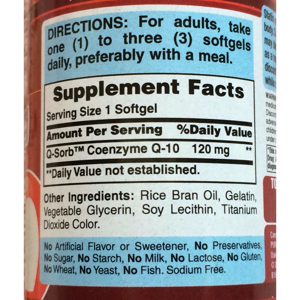 Viên uống tim mạch, bổ tim, giảm cholesterol Puritans pride coQ10 120mg 60 - 120 viên | BigBuy360 - bigbuy360.vn