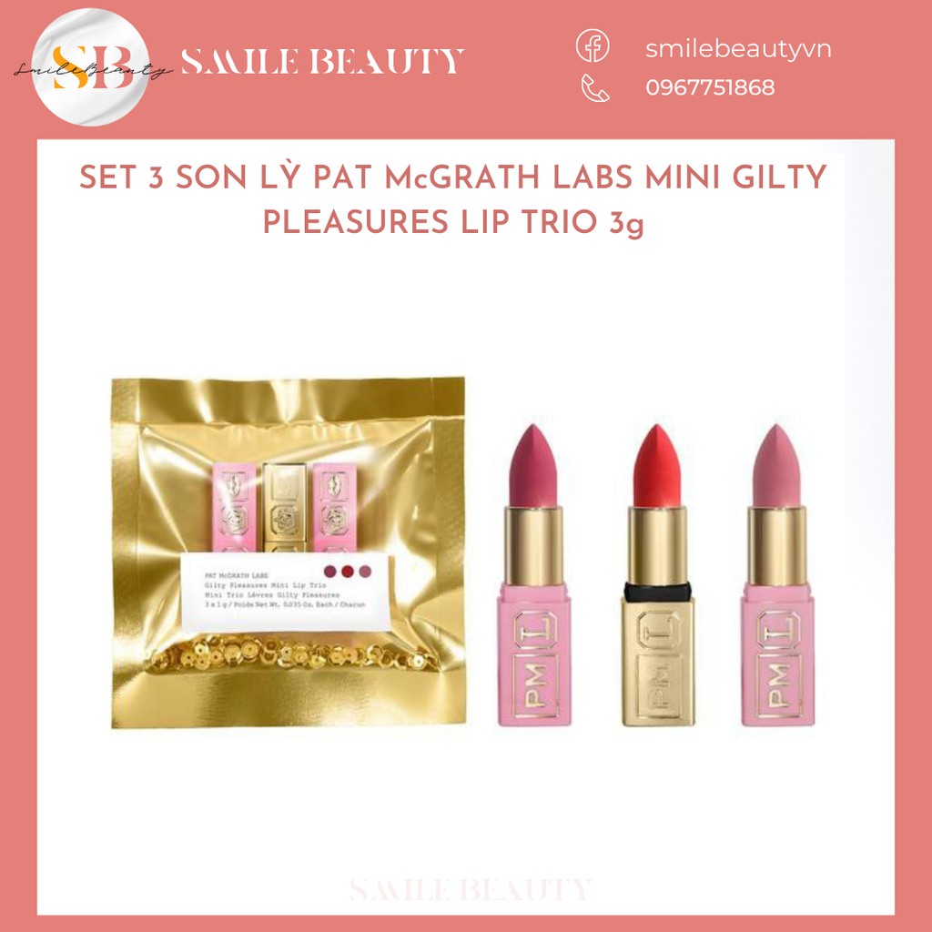 Set son lì Pat McGrath Labs Mini Gilty Pleasures Lip Trio 3g