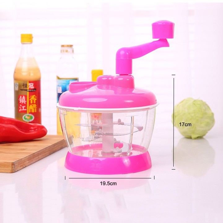 Dụng cụ xay tỏi, ớt, thịt, rau củ quay tay đa năng