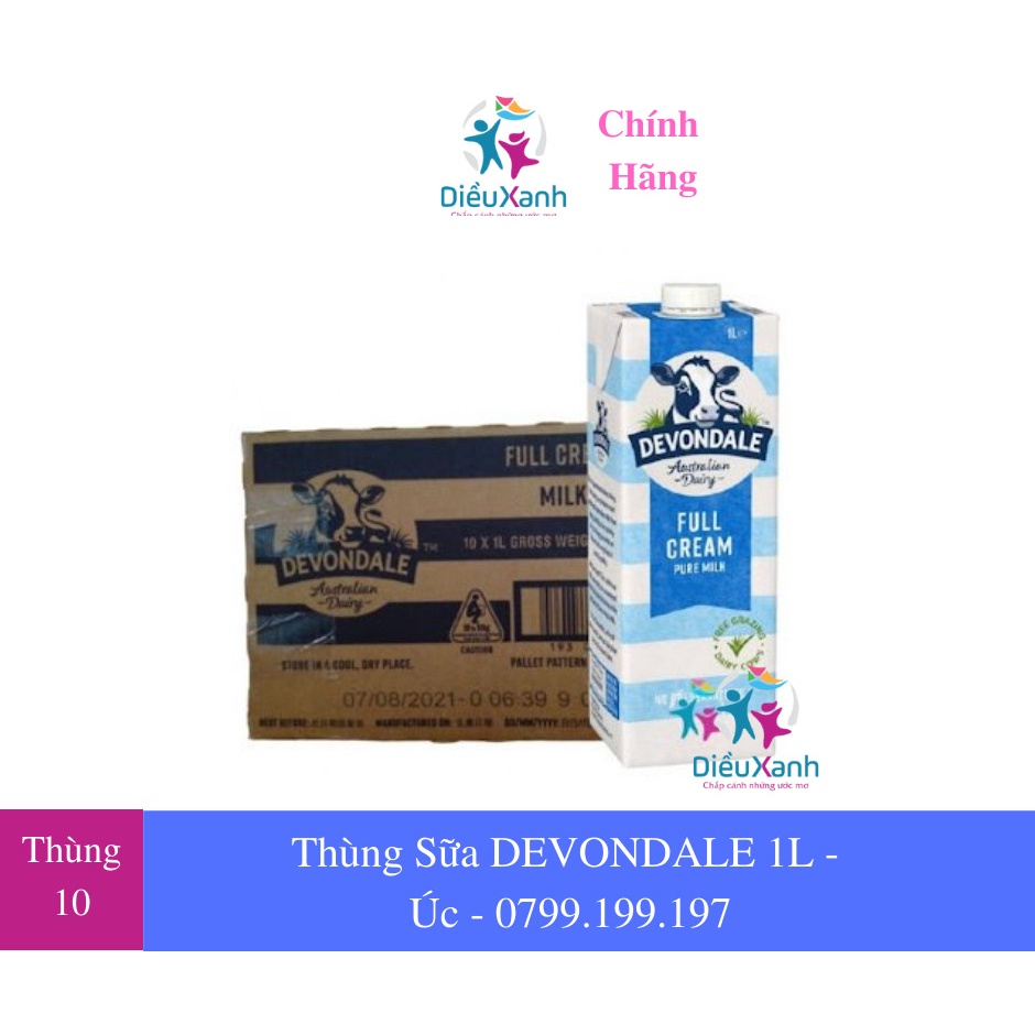 Thùng 10L Sữa DEVONDALE Sữa Tươi Nguyên Kem 1L Sữa Úc Nhập Khẩu