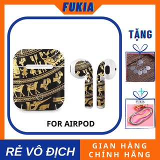 Bộ dán Skin trống đồng đông sơn cho Apple Airpod Gen 1 , Gen 2 Sạc không dây , Airpod Pro 2019 Chống xước , dễ dán