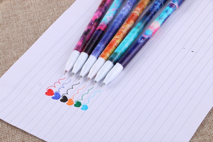 Set 6 Bút Bi 6 Màu Mực Đen Kiểu Dáng Hoạt Hình Dễ Thương