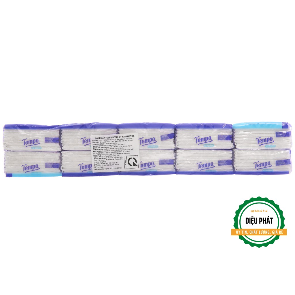 ⚡️ Khăn Giấy Bỏ Túi Tempo Hương Bạc Hà 4 Lớp 10 Gói x 10 Tờ