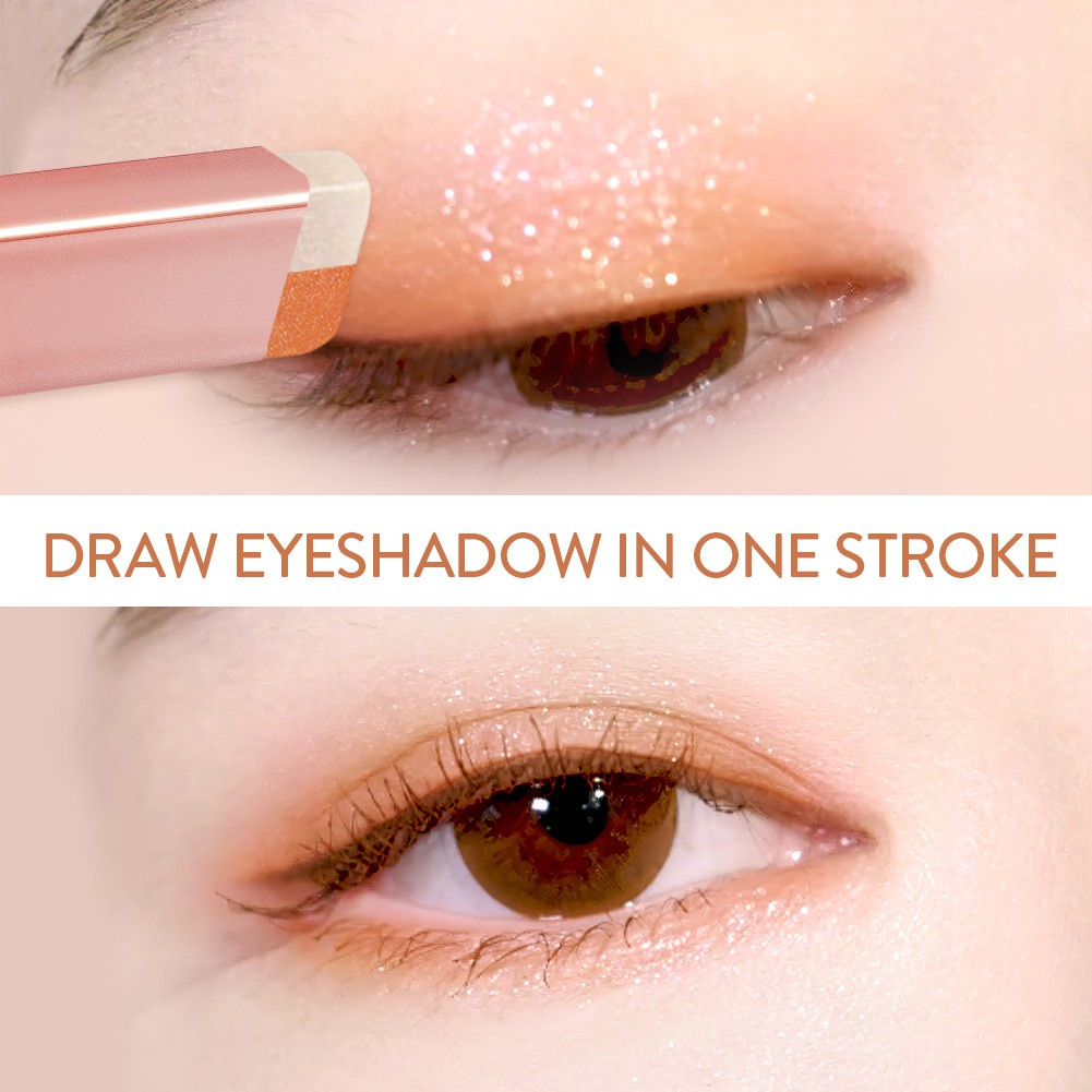 GECOMO Eyeshadow Stick 2 in 1 Glitter Eye Shadow Pencil Long Lasting Waterproof Eye Make Up | BigBuy360 - bigbuy360.vn