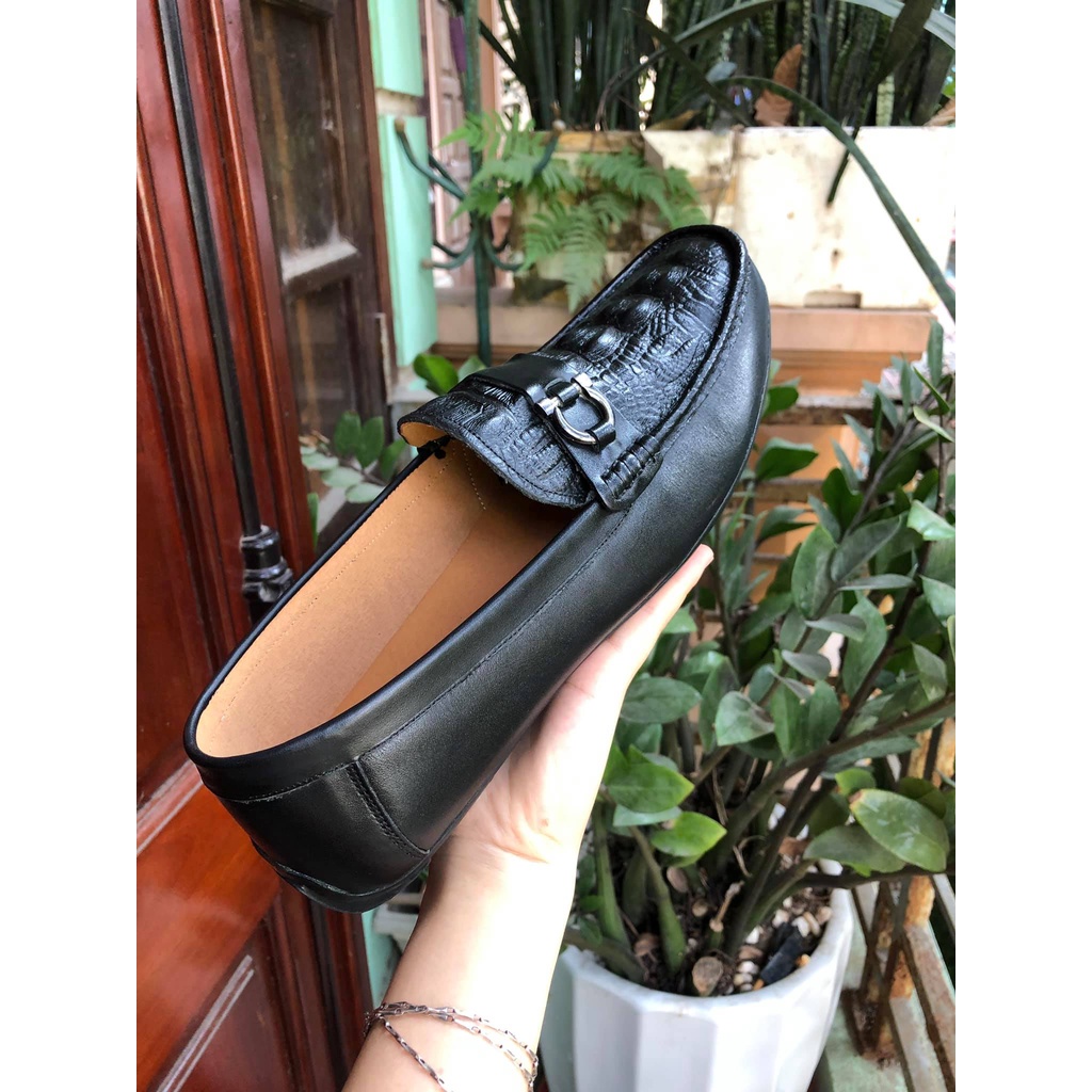 Giày lười nam da bò cao cấp TS03, giày da nam công sở