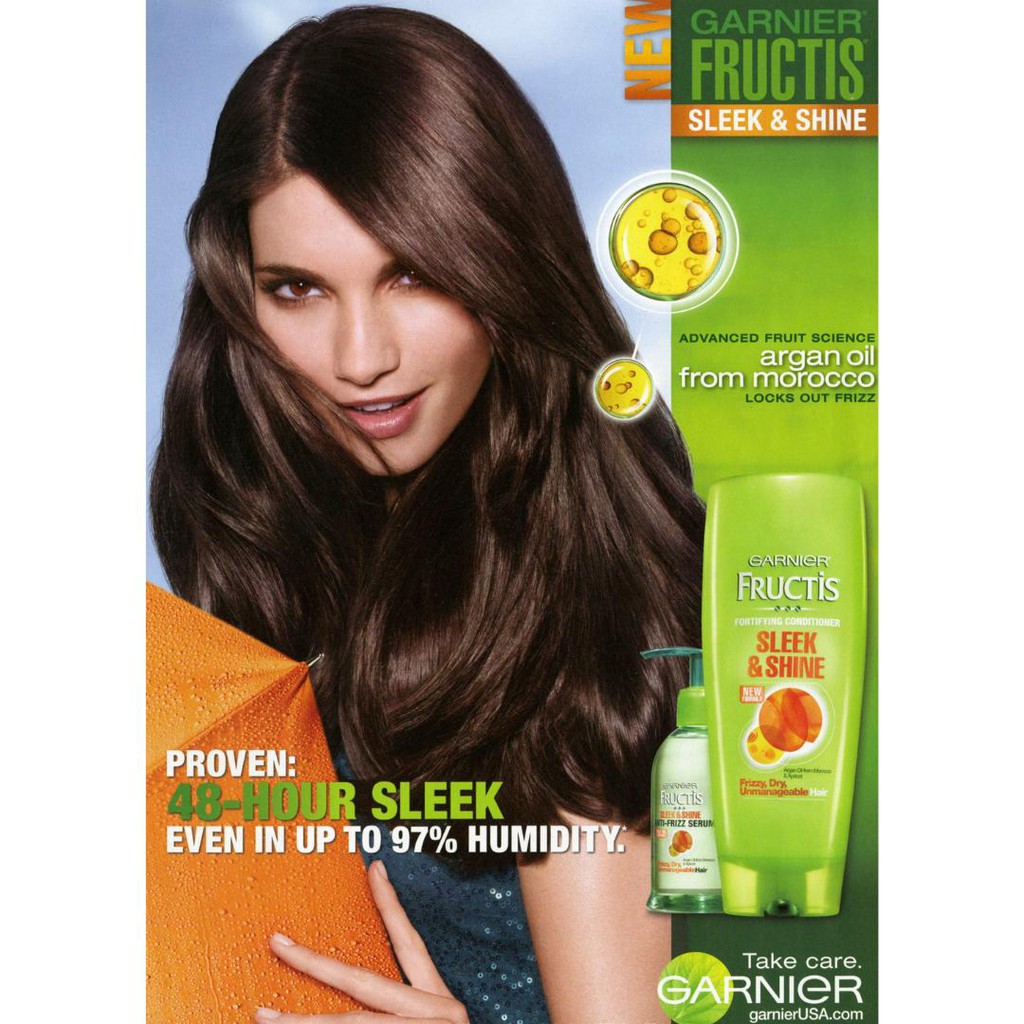 [USA] SET Dầu gội xả GARNIER FRUCTIS SLEEK & SHINE 370ML