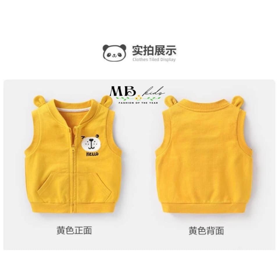 Áo gile cho bé trai bé gái chất nỉ da cá dễ thương cho bé  7-19kg