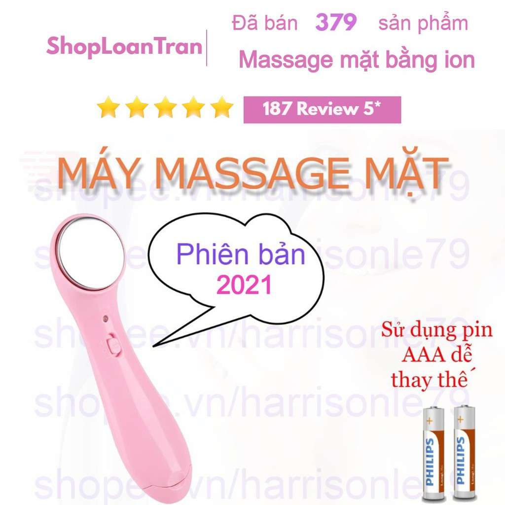 [MẪU 2021]Máy massage mặt bằng ion dưỡng trắng da tự nhiên -Mẫu mới dễ thay pin