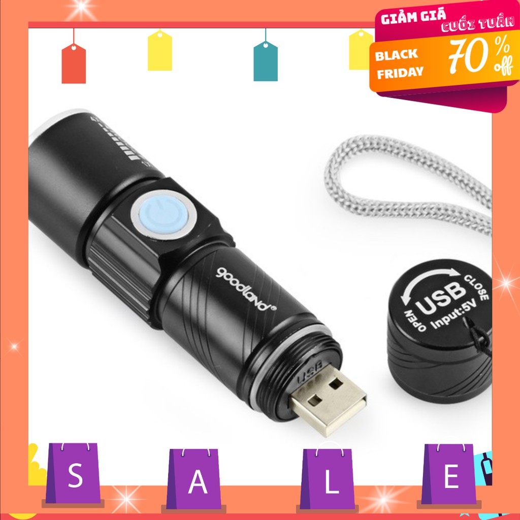 ĐÈN PIN MINI có cổng sạc USB FLASHLIGHT USB CREE Q5