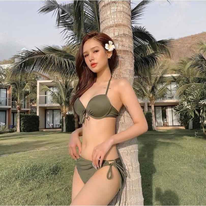 Bikini Nữ Hai Mảnh Quần Tam Giác Nâng Ngực Freesize BHV045