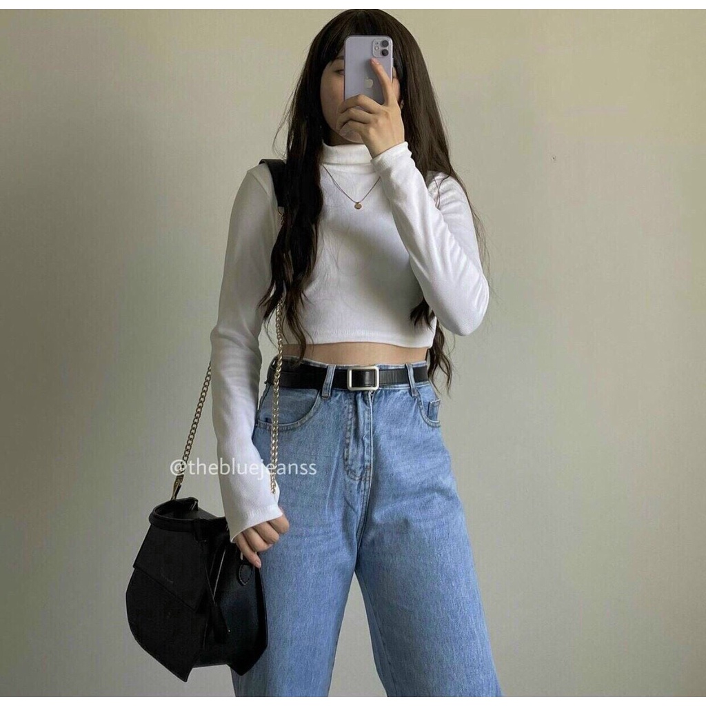 Áo Croptop Cổ Lọ Tay Dài Vừa Sexy Vừa Phù Hơp Với Thời Tiết Đông Lạnh Và Cực Dễ Mix Đồ- Én Mai Boutique | BigBuy360 - bigbuy360.vn