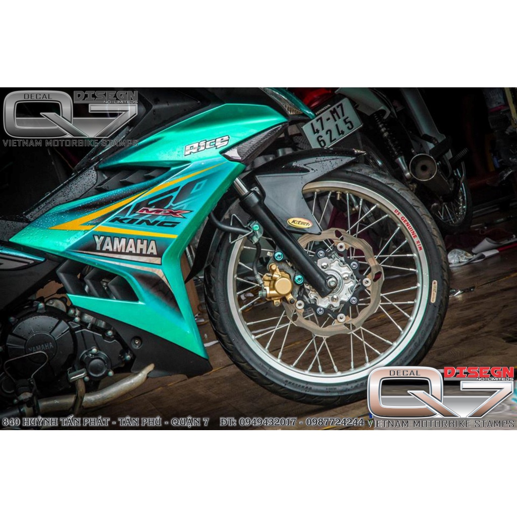 Tem Rời EXCITER 150 MX KING XANH ĐEN