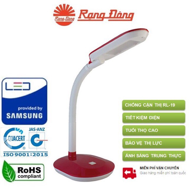 Đèn bàn bảo vệ thị lực LED Rạng Đông - Model : RD-RL19.LED ( Bảo hành 18 tháng 1 đổi 1 )